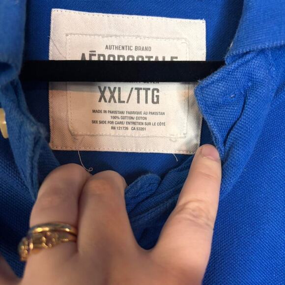 Mens Blue Aeropostale Polo Collared Preppy T-Shirt - Picture 5 of 5